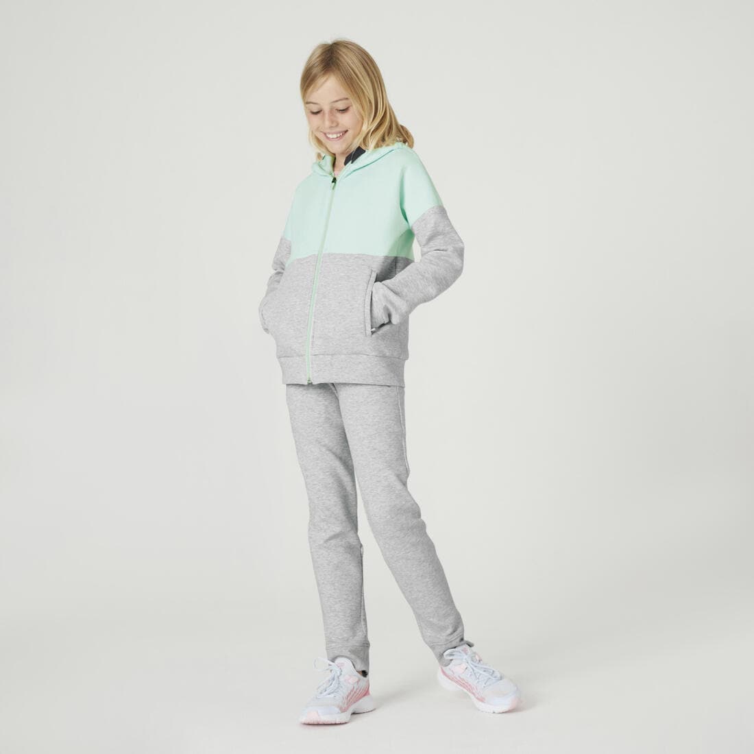 Sweat zippé à capuche enfant coton respirant - 900