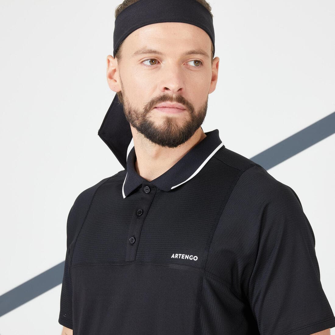 Polo tennis manches courtes Homme - Artengo DRY Marine