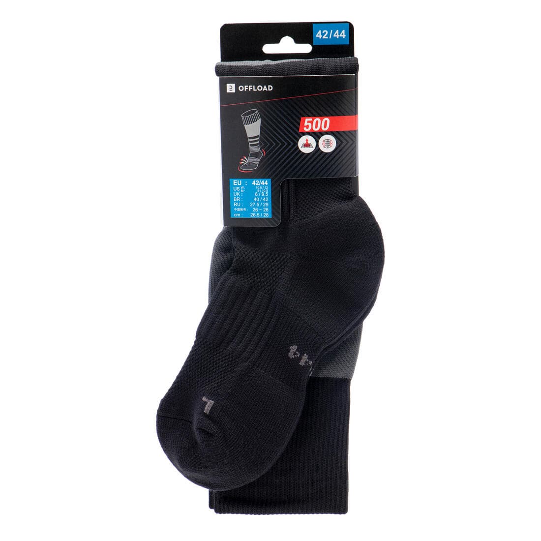 Chaussettes hautes de rugby homme R500 noire