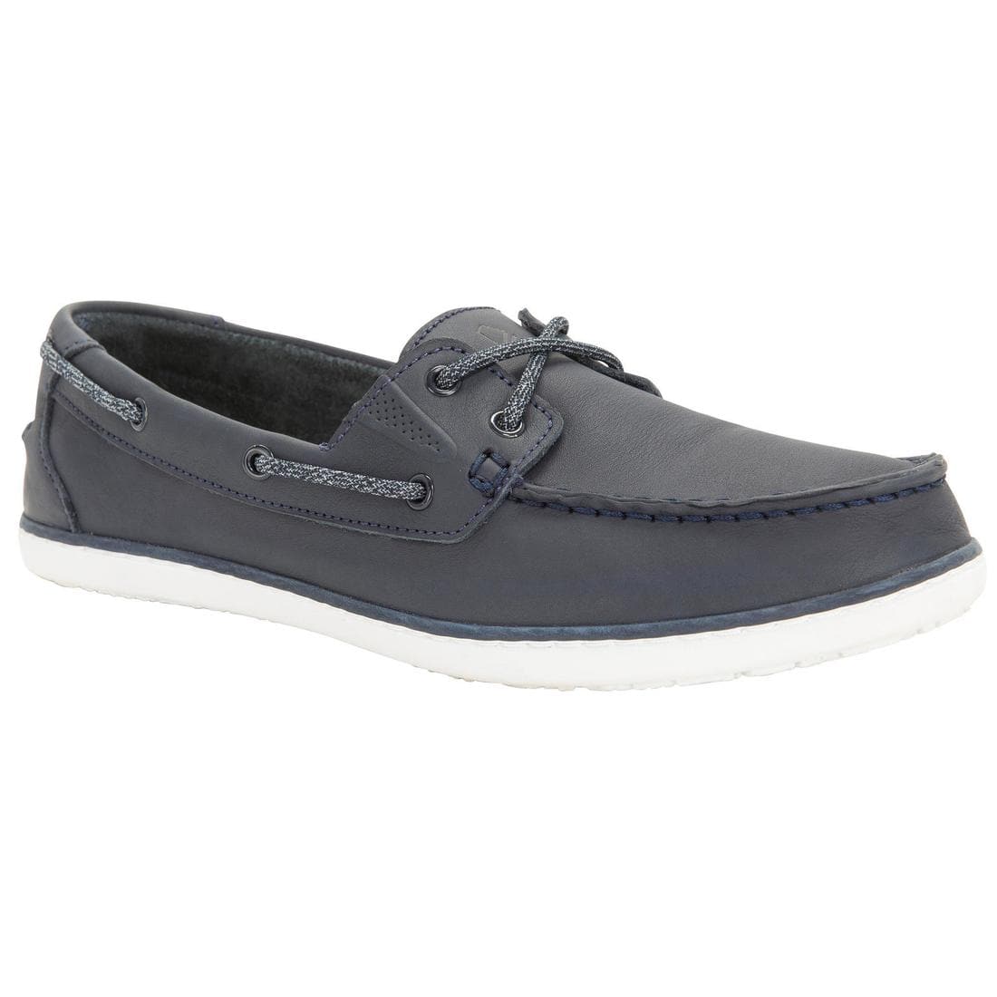 Chaussures bateau en cuir SAILING 500 femme Navy