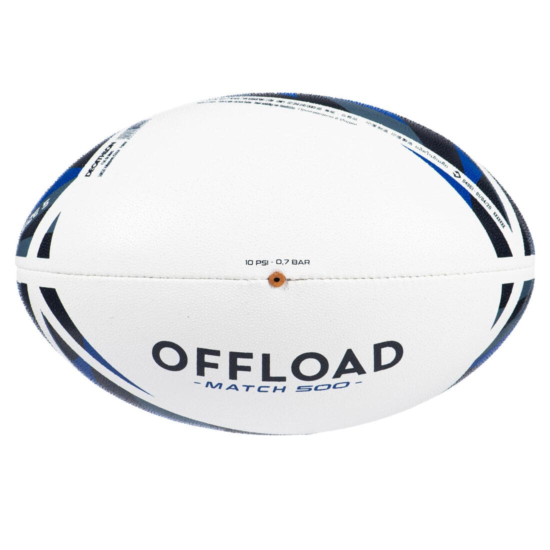 BALLON DE RUGBY Taille 5 - R500 match Bleu