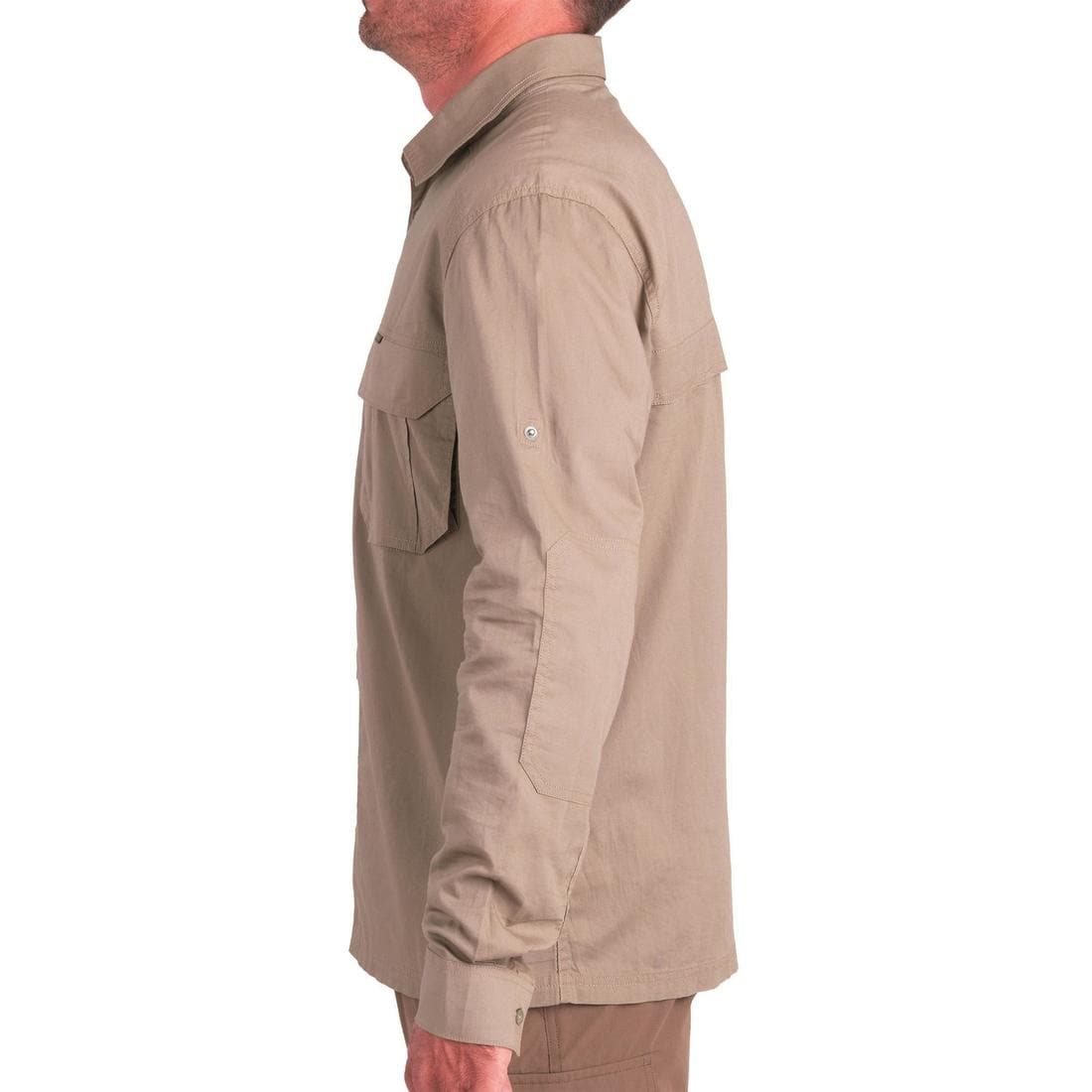 Chemise coton manches longues chasse légère homme - 500 marron