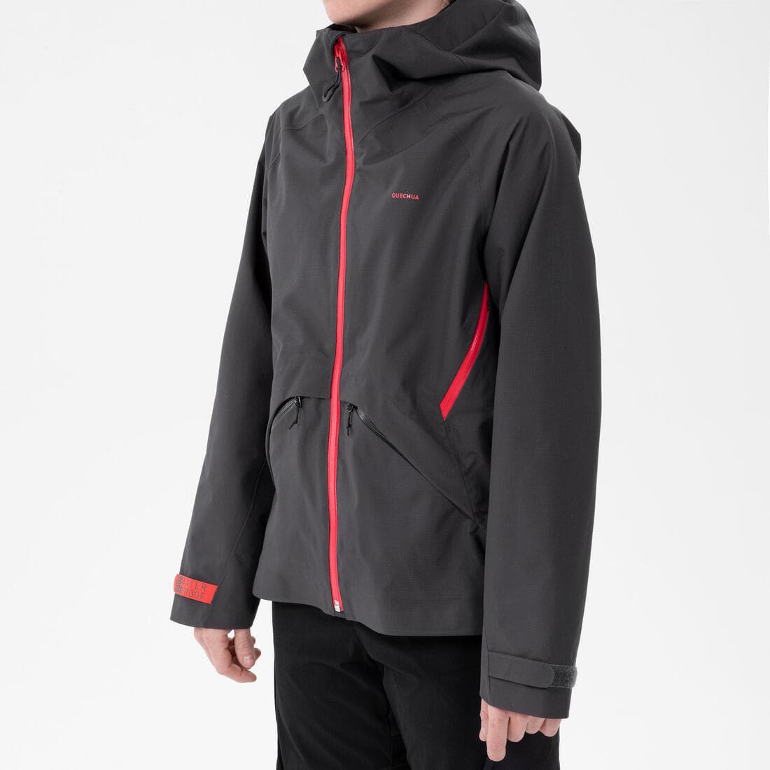 Veste imperméable de randonnée - MH550 noire - enfant