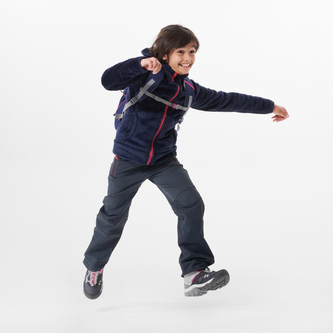 Veste polaire chaude de randonnée - MH500 bleue marine - enfant 7-15 ans