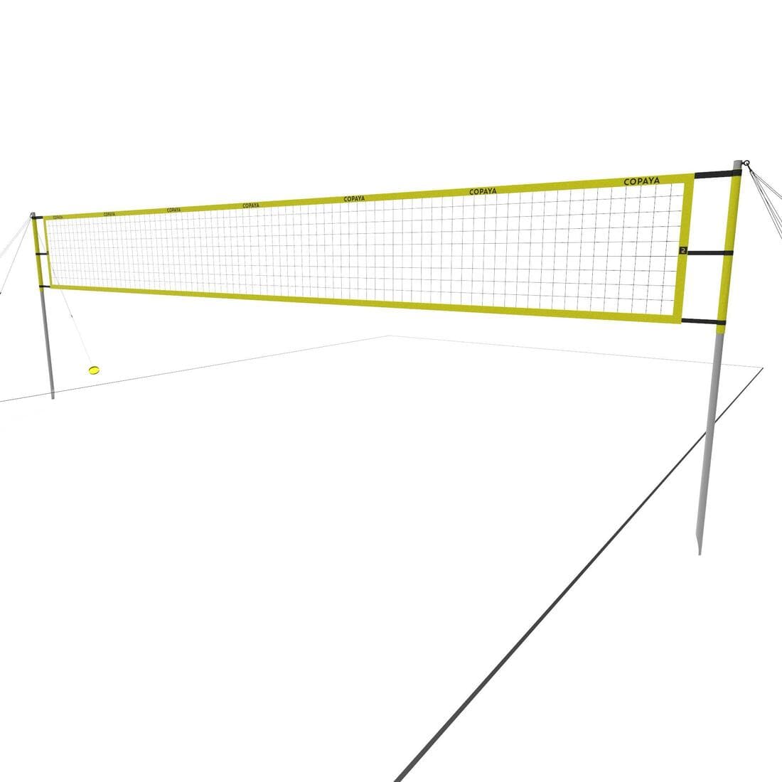 Set de beach volley - Dimensions officielles -  BV900 Jaune