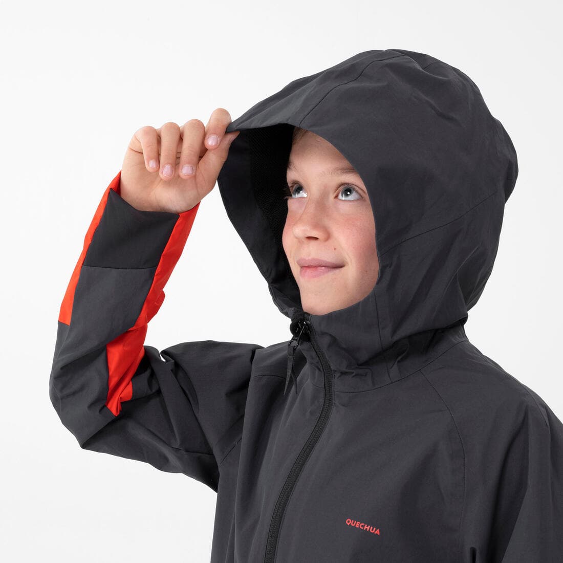 Veste imperméable de randonnée - MH500 grise et - enfant 7-15 ans