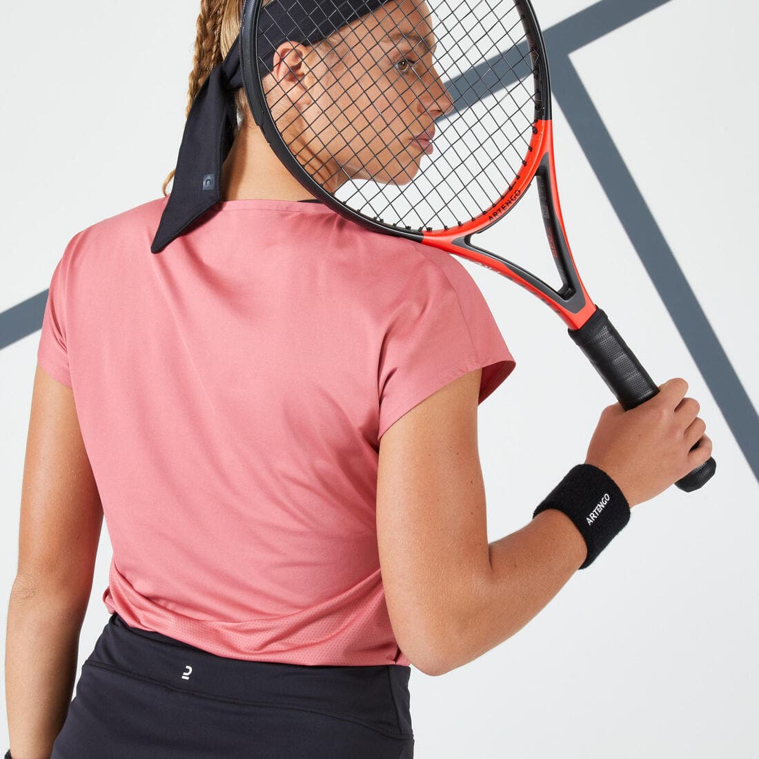 T-Shirt tennis col rond dry soft femme - Dry 500