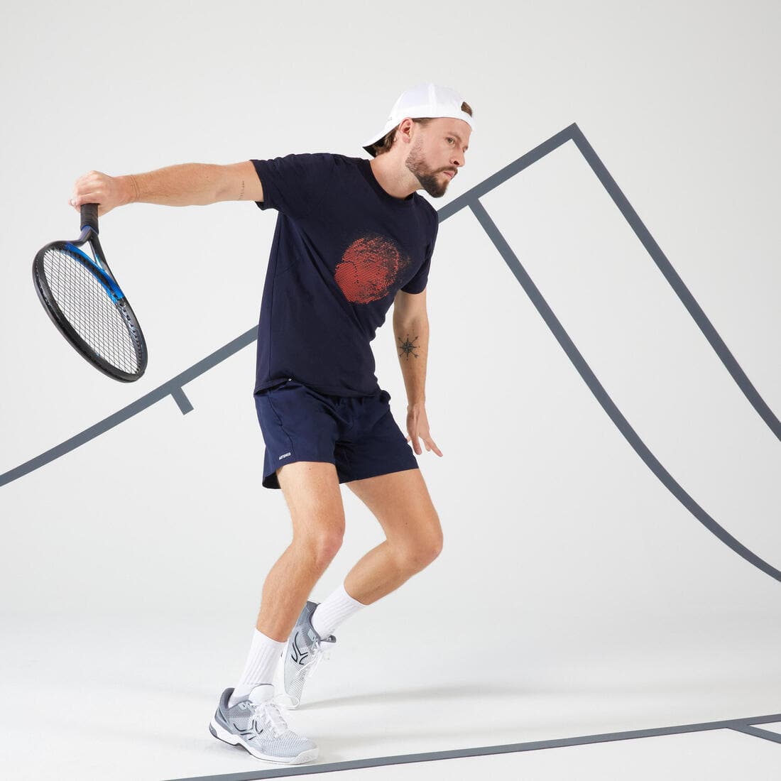 T-shirt de tennis homme - tts soft blanc cassé