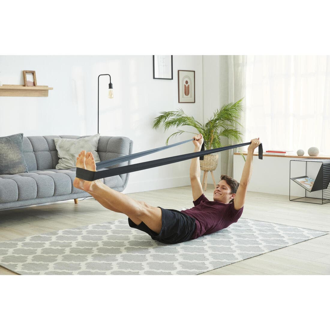 BANDE ÉLASTIQUE PILATES RÉSISTANCE 4 KG - NOIRE