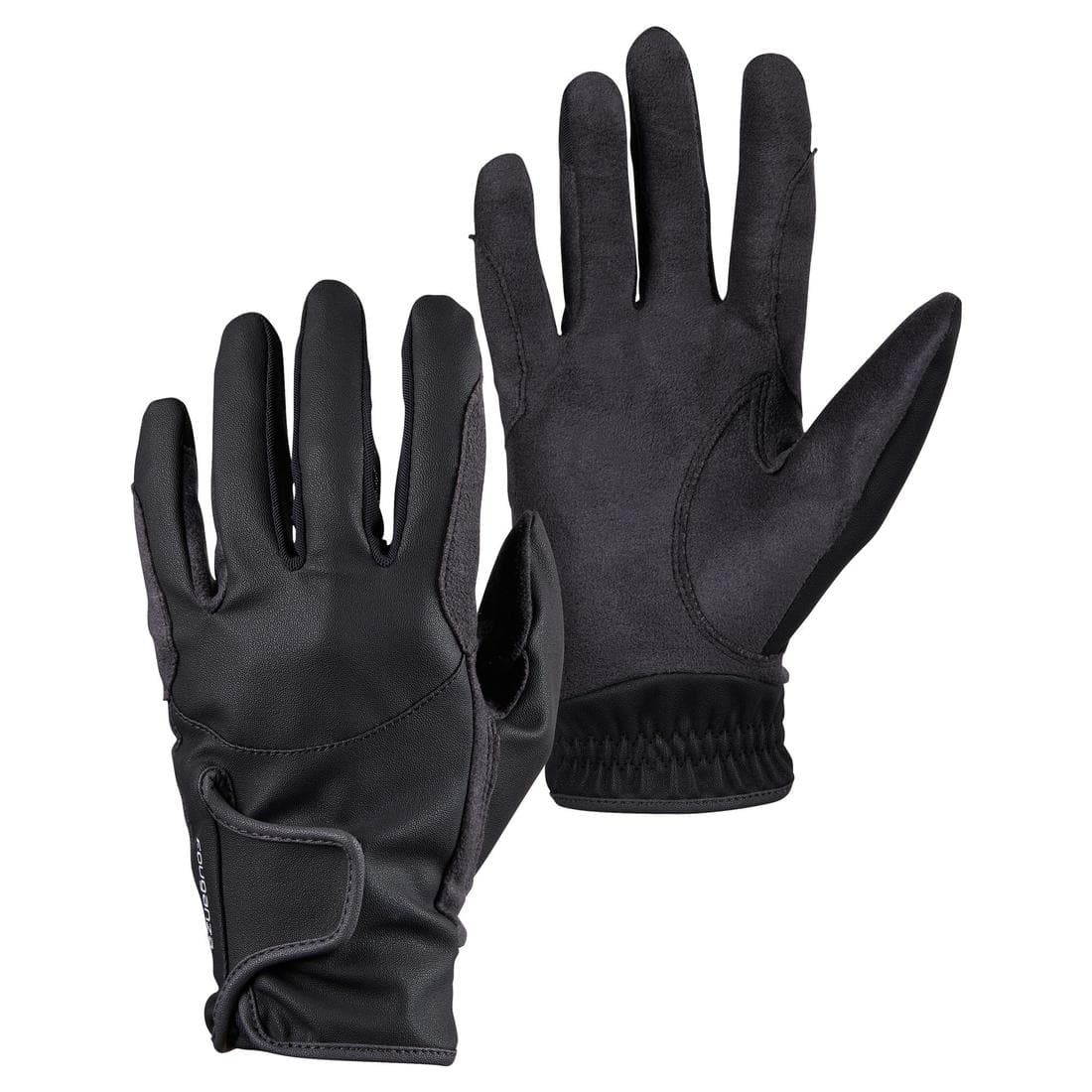 Gants équitation enfant 500 noir et