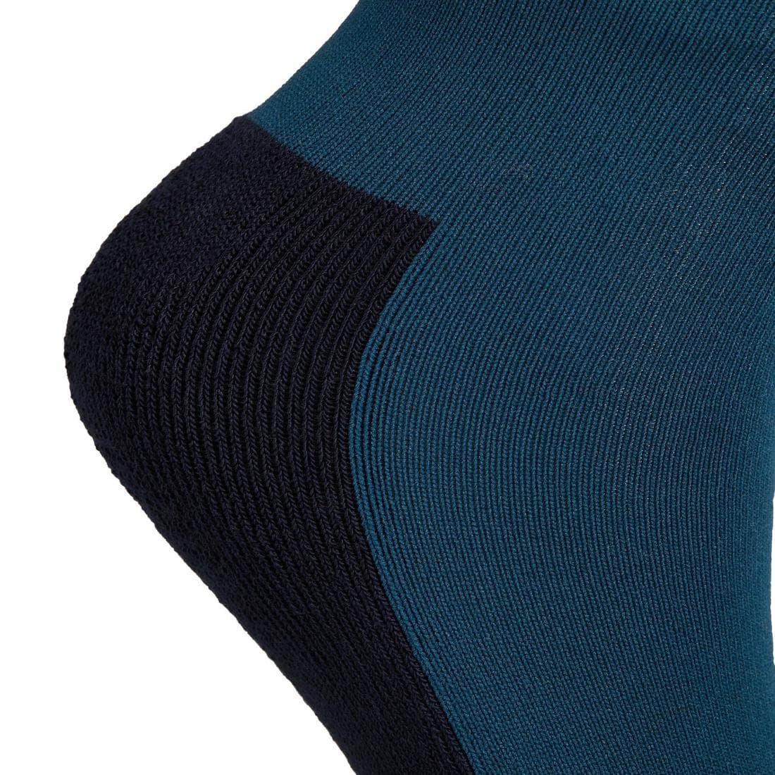 Chaussettes équitation enfant SKS100 pétrole/rayures marine et blanches