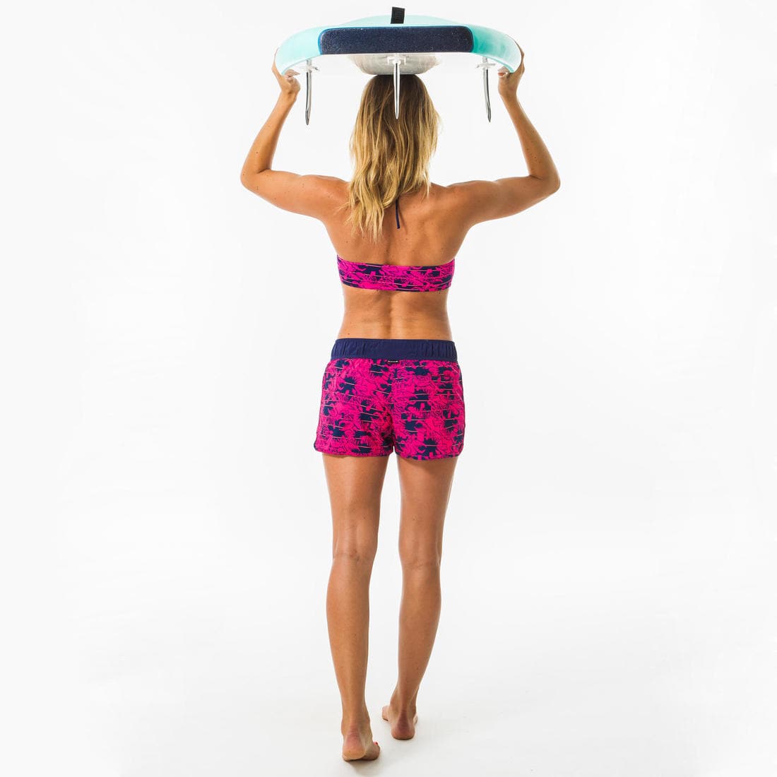 Boardshort surf femme TINI ETHNI avec ceinture élastiquée et cordon de serrage