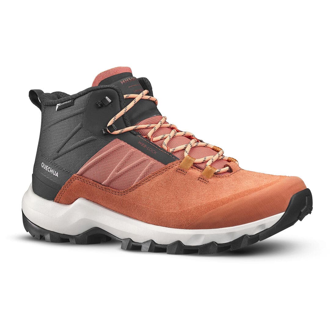 Chaussures imperméables de randonnée montagne - mh500 mid - femme