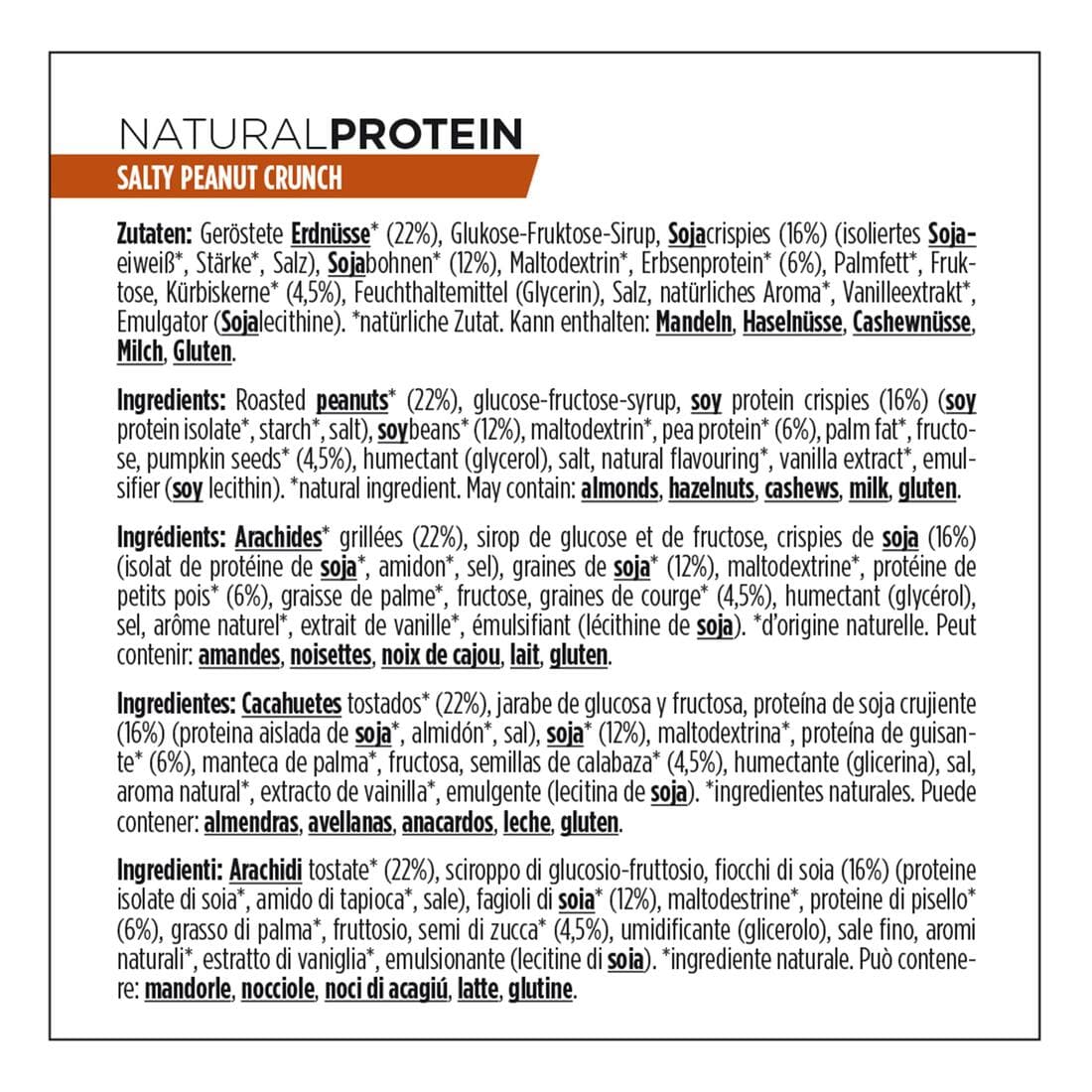 Powerbar Barre Protéine Naturelle  Cacahuète salée Crunch (3x40 g)