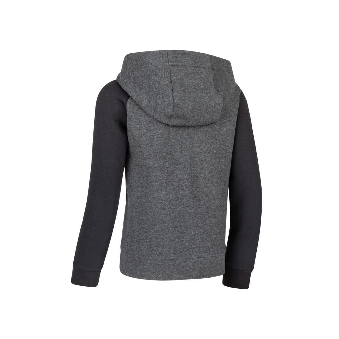 Sweat zippé à capuche enfant coton respirant - 900 gris chiné moyen et foncé