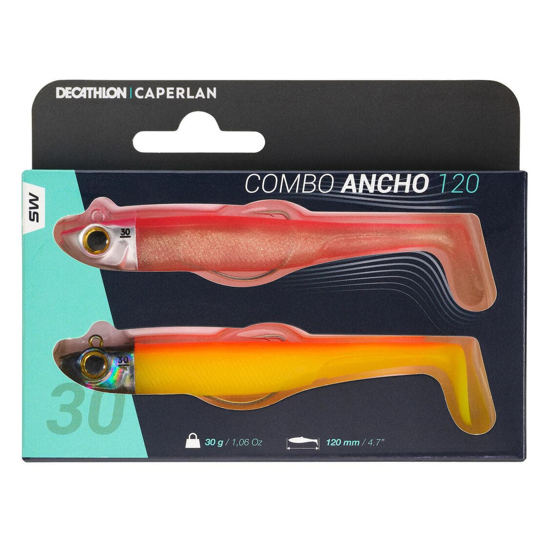 KIT leurres souples shad texan anchois ANCHO 120 12gr ayu en mer