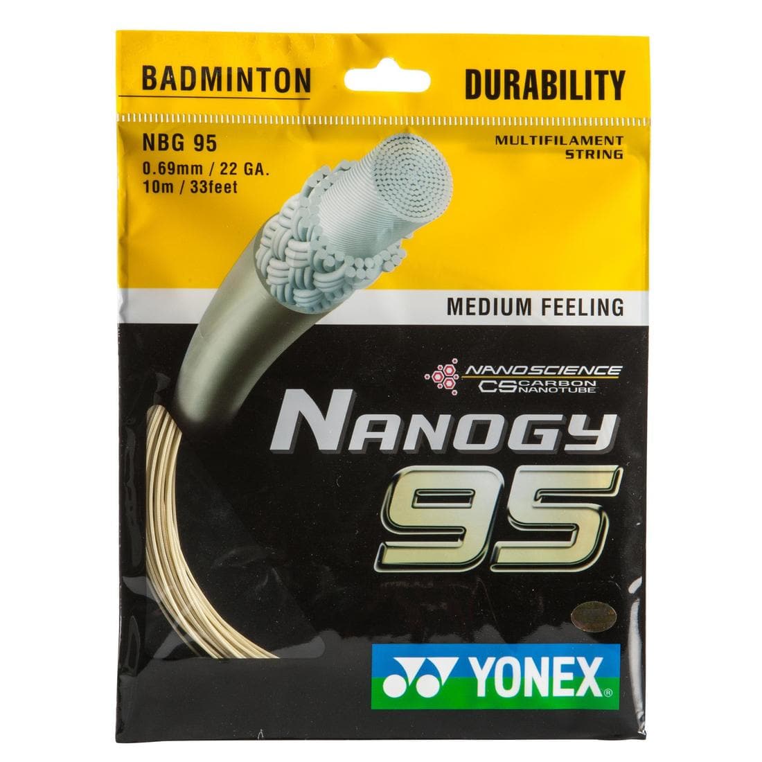 Cordage de badminton nanogy 95 ambre