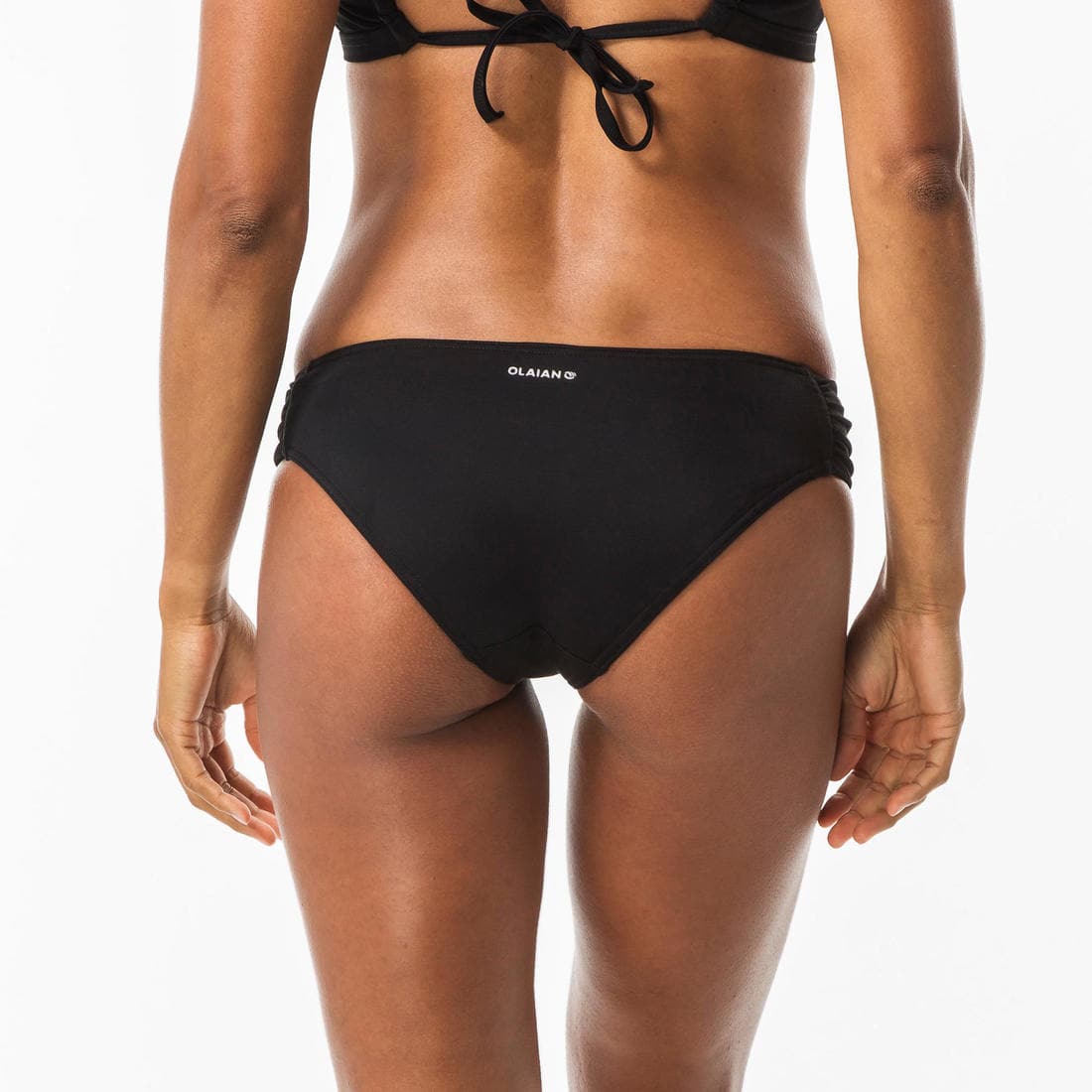 Bas de maillot de bain de surf femme plissée côté NIKI NOIR