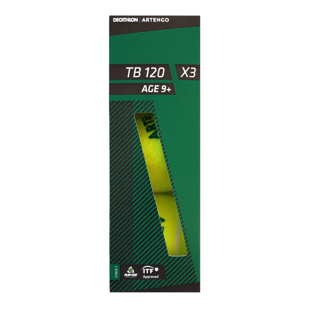 BALLE DE TENNIS TB120*3 VERT