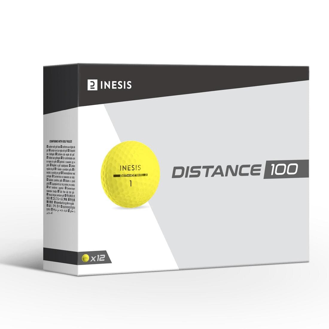 Balles golf x12 - INESIS Distance 100