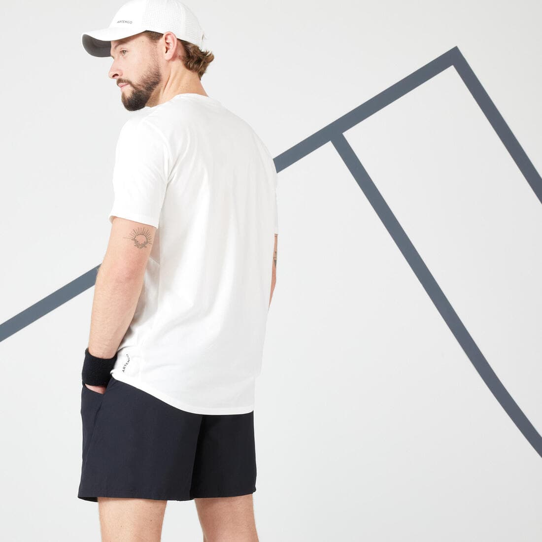 T-shirt de tennis homme - tts soft blanc cassé