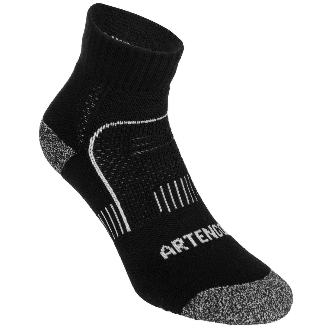 CHAUSSETTES DE SPORT MI-HAUTES ARTENGO RS 900 NOIR  BLANC LOT DE 3