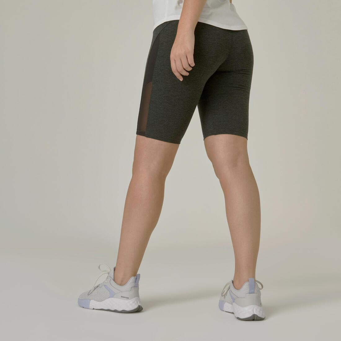 Short Fitness femme coton slim sans poche - 520 cycliste