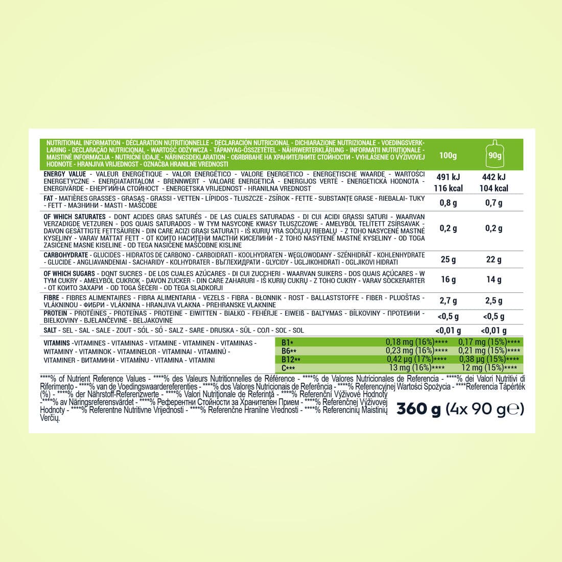 Spécialité de fruits énergétique pomme et banane 4 x 90g