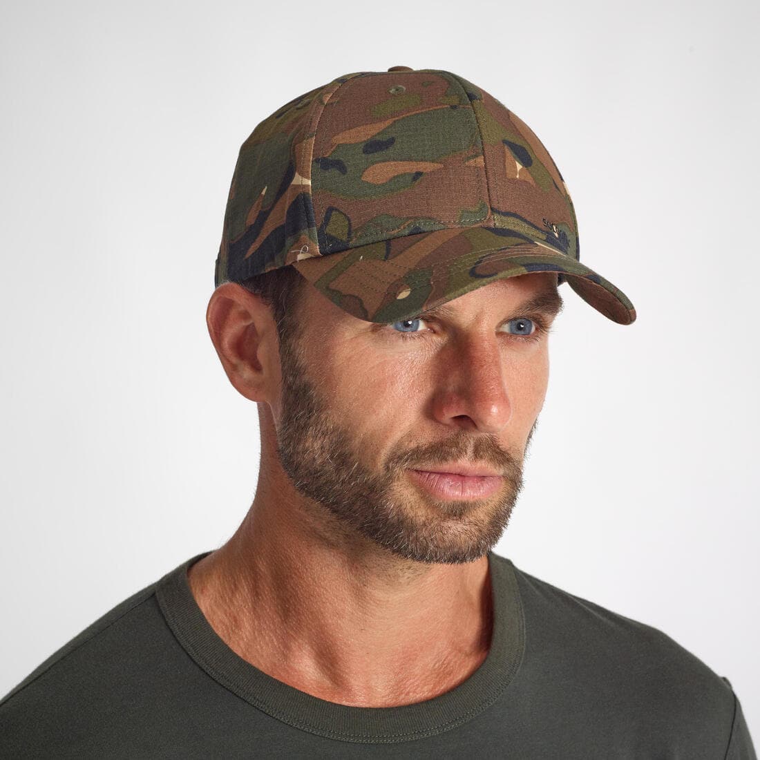 Casquette chasse 500 Résistante Camo Woodland Vert et