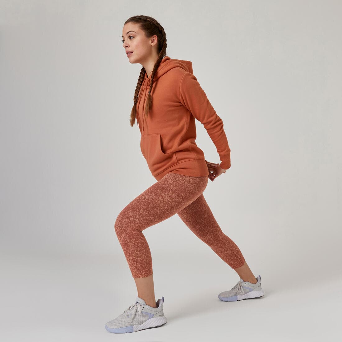 Sweat à capuche long fitness femme