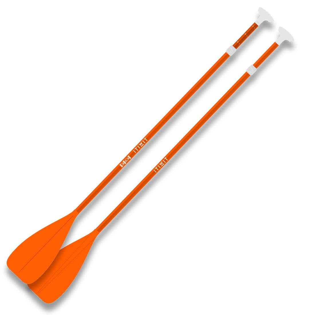 PAGAIE DE STAND UP PADDLE 100 REGLABLE 170-220 CM ORANGE 2 PARTIES