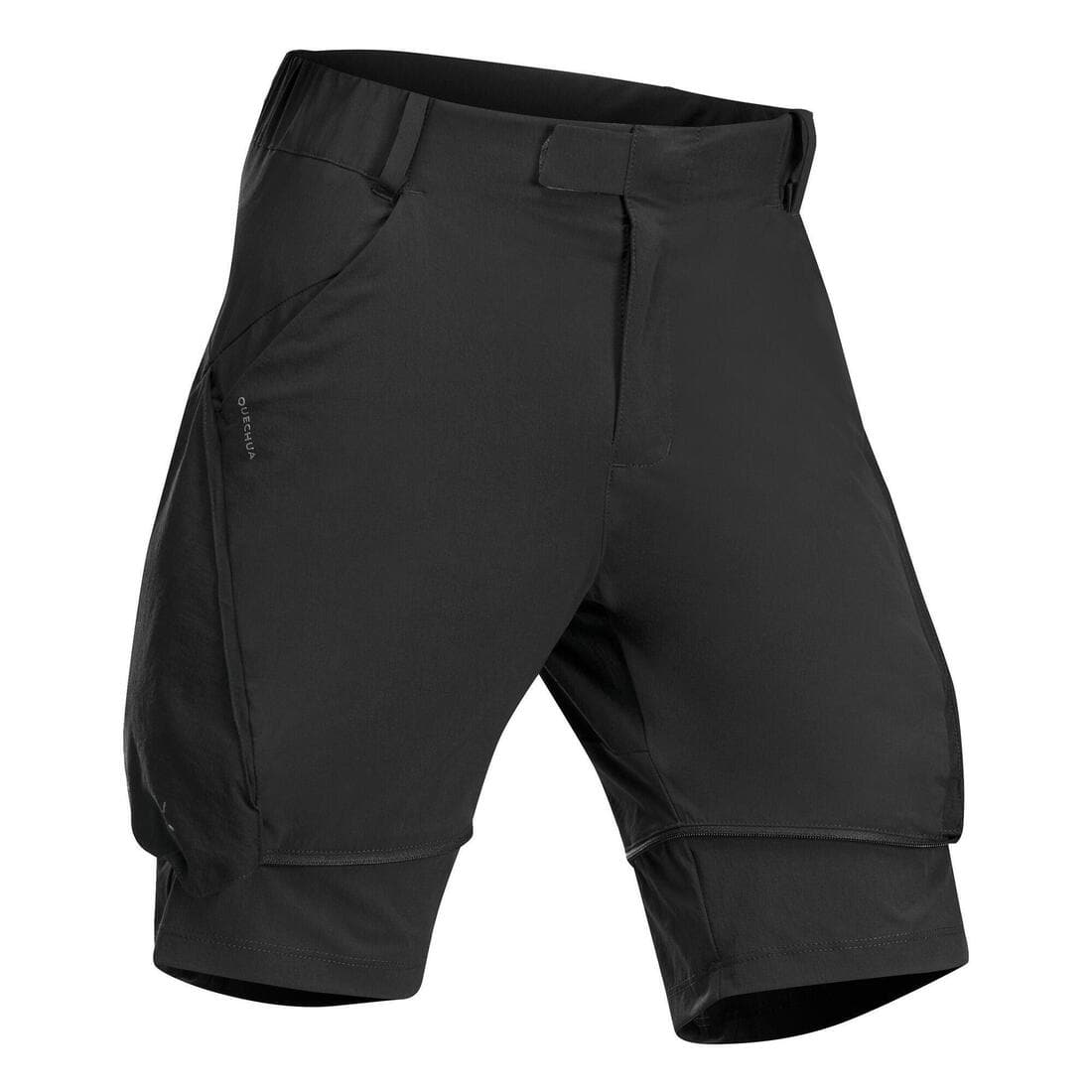 Pantalon de randonnée modulable enfant MH500 ONEZIP noir 7-15 ans