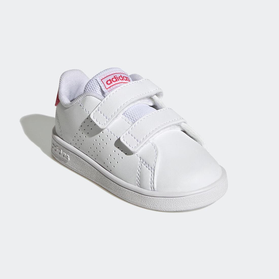 Baskets à scratch bébé - ADIDAS ADVANTAGE blanc/rose