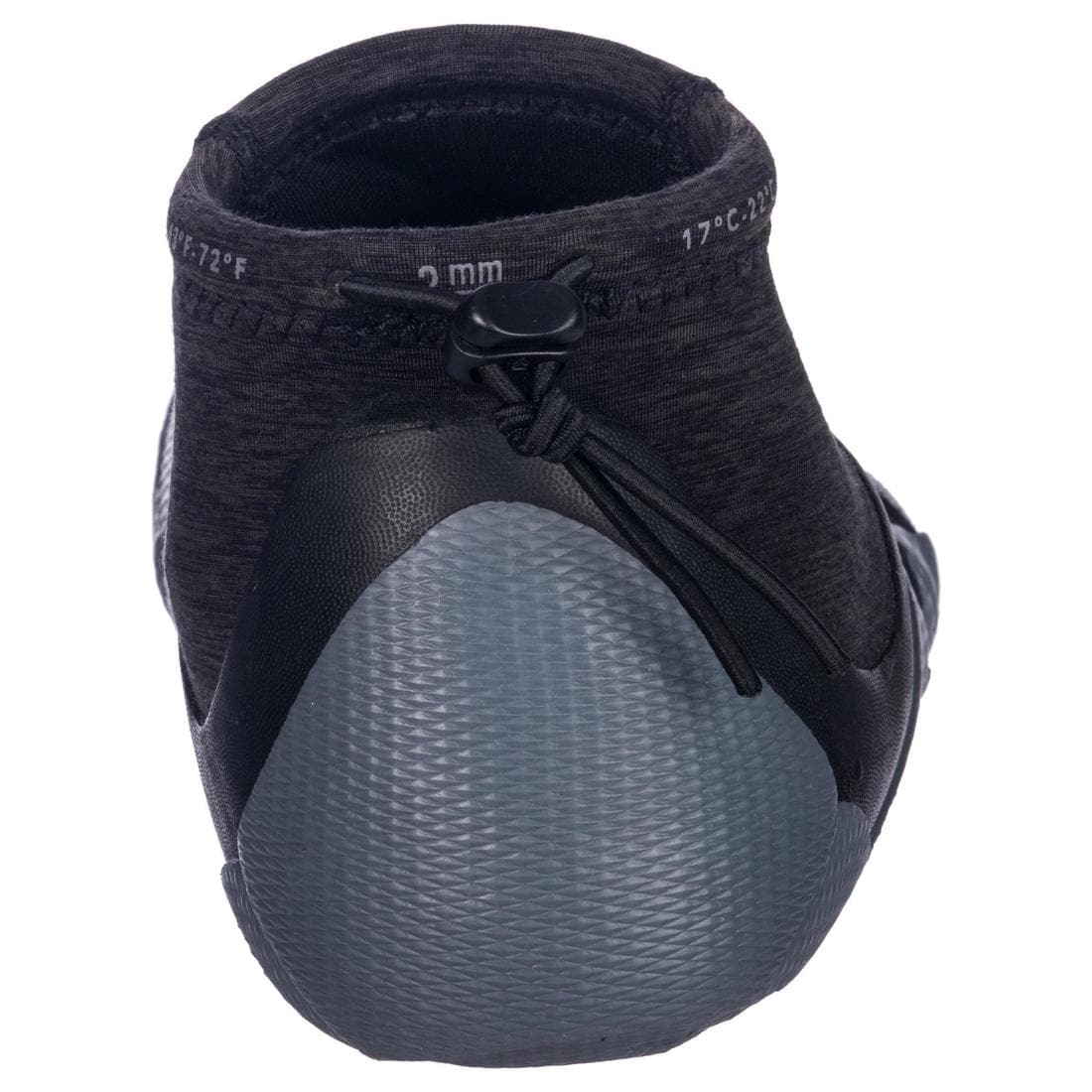 Chaussons bas surf 500 Néoprène 2mm gris noir