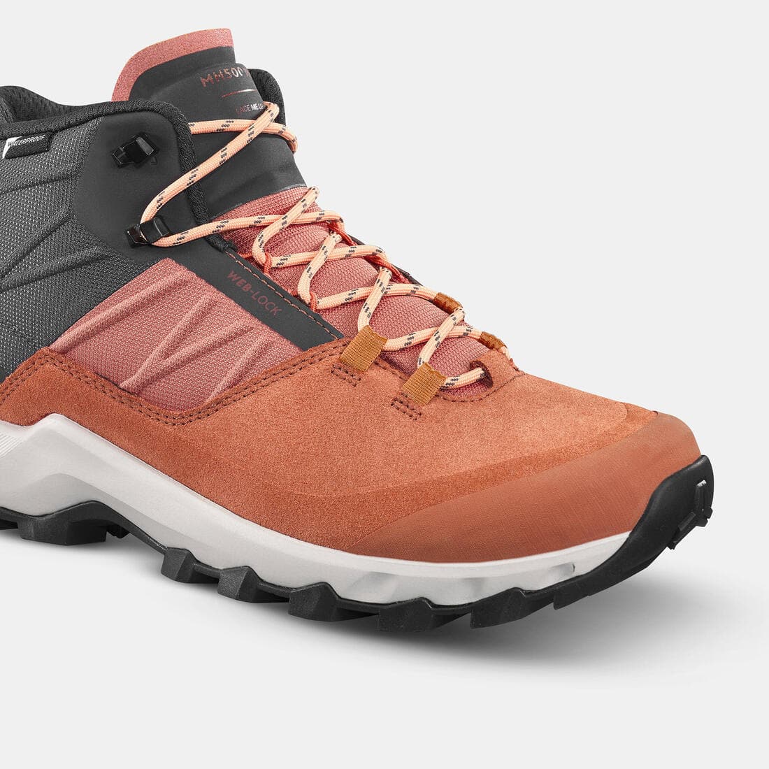 Chaussures imperméables de randonnée montagne - mh500 mid - femme