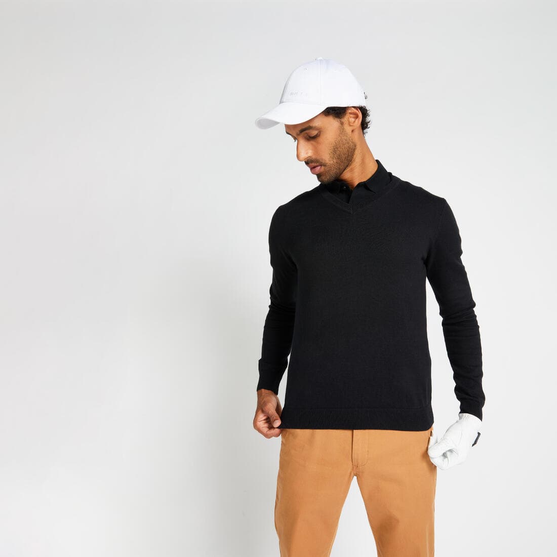 Pull de golf col V homme MW500