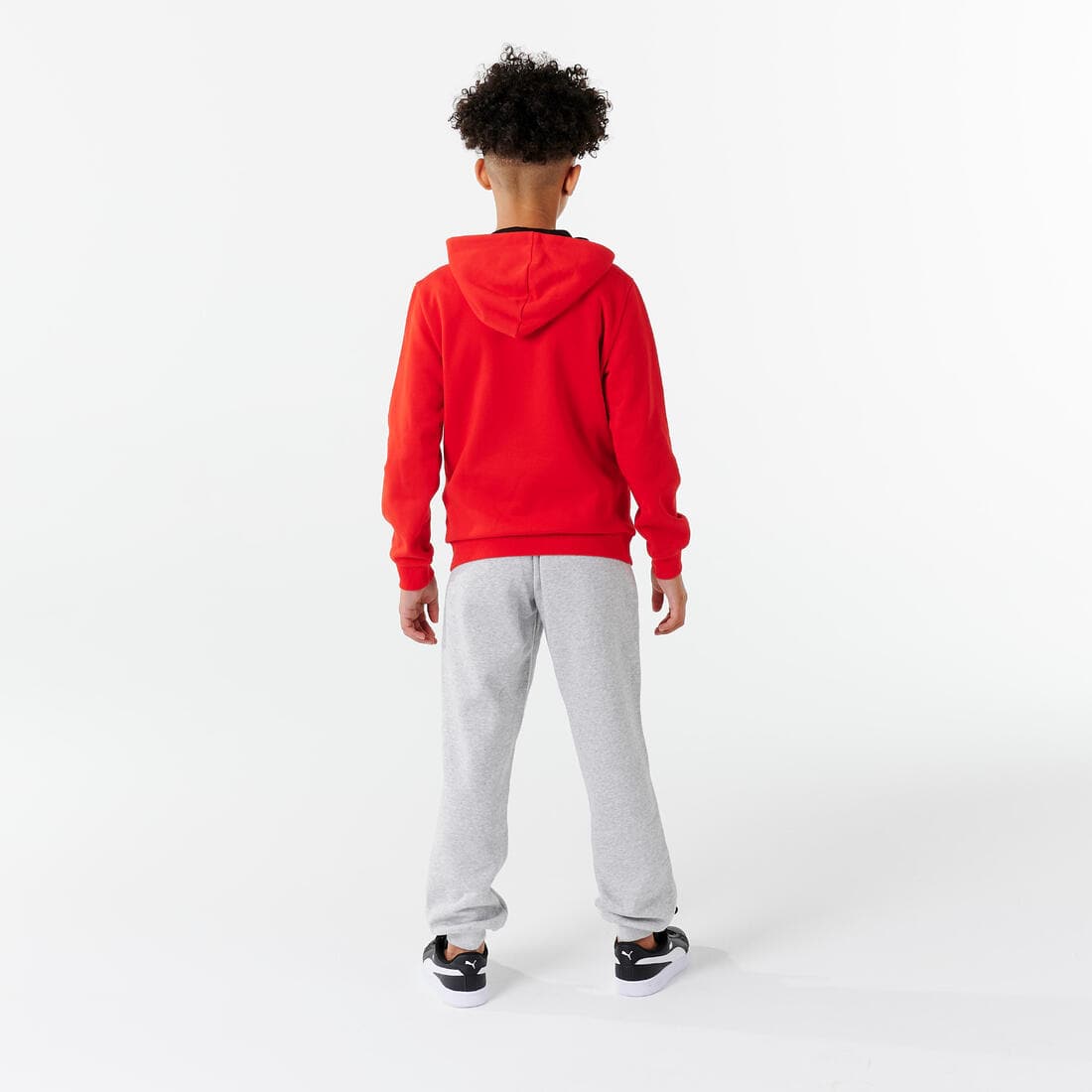 SWEAT À CAPUCHE ENFANT - ROUGE AVEC IMPRIMÉ PUMA