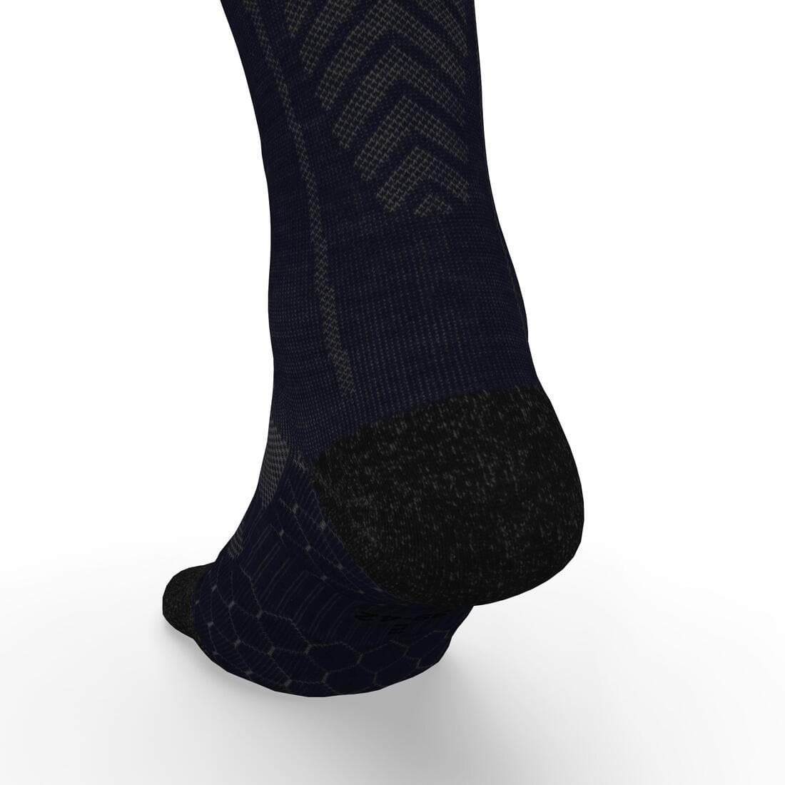 Chaussettes de running run900 mi-mollet laine merinos marine