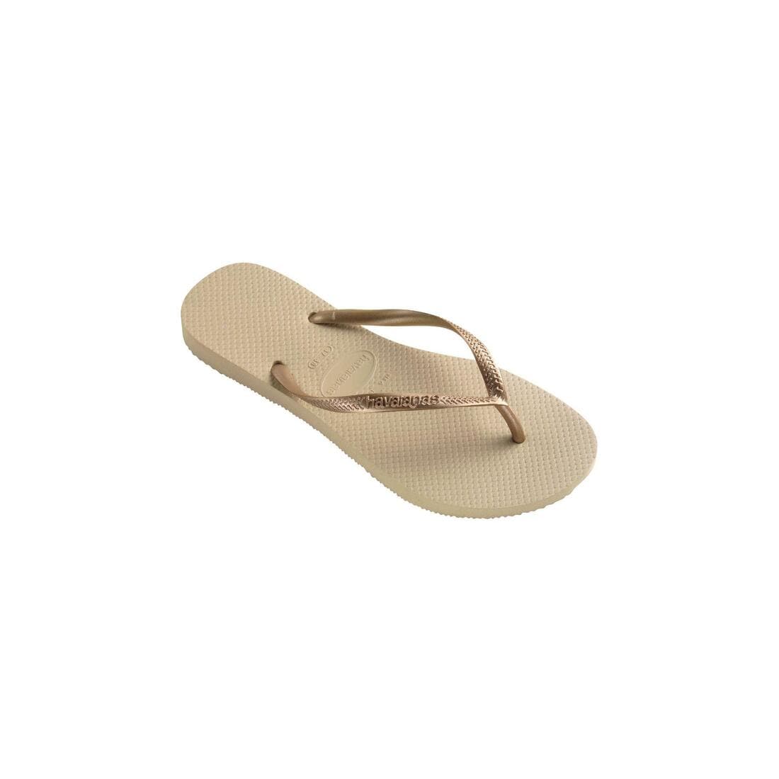 TONGS SANDALES FEMME HAVAIANAS SLIM SAND GREY/LIGHT GOLDEN