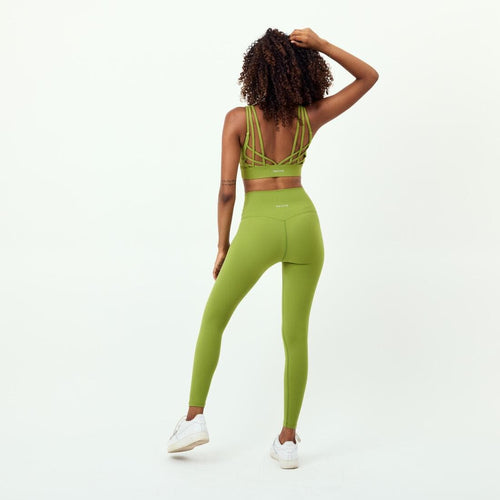 Legging fitness 7/8 coton extensible respirant femme - vert clair cèdre  gelé - Decathlon