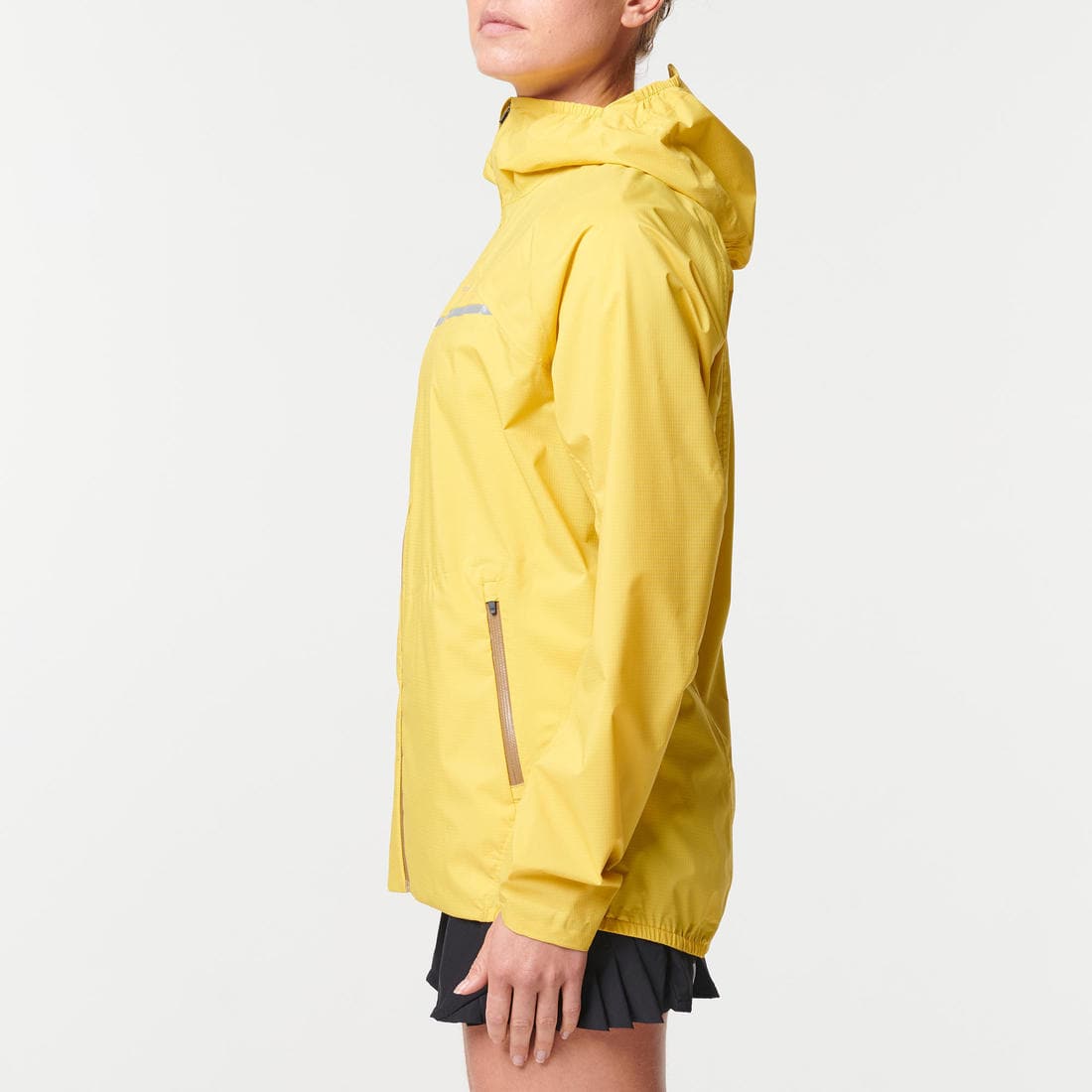 Veste imperméable de running & trail running Femme - KIPRUN Run 500 Rain Jaune