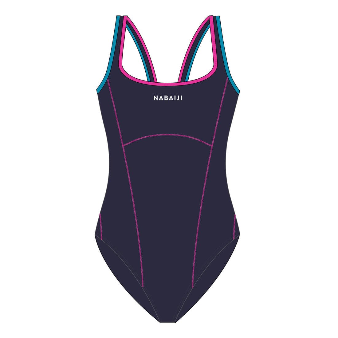 Maillot de Bain une pièce de Natation fille  Kamiye + Bleu