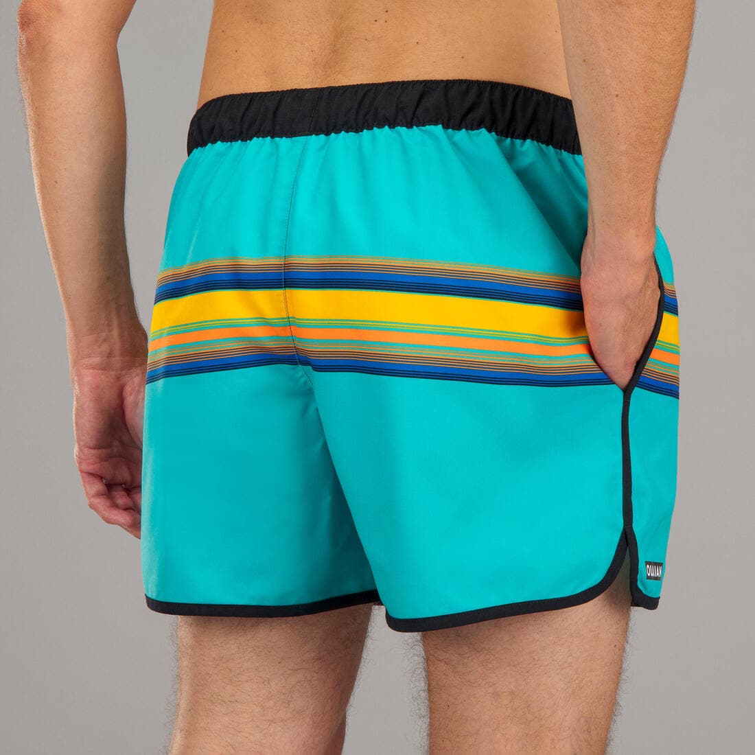 Surf boardshort court 100 SUNSTRIPE GREEN