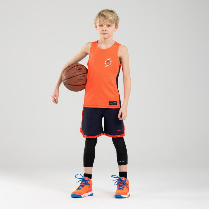 Réversible Tenue de basket-ball gris/orange – BasketUNO®