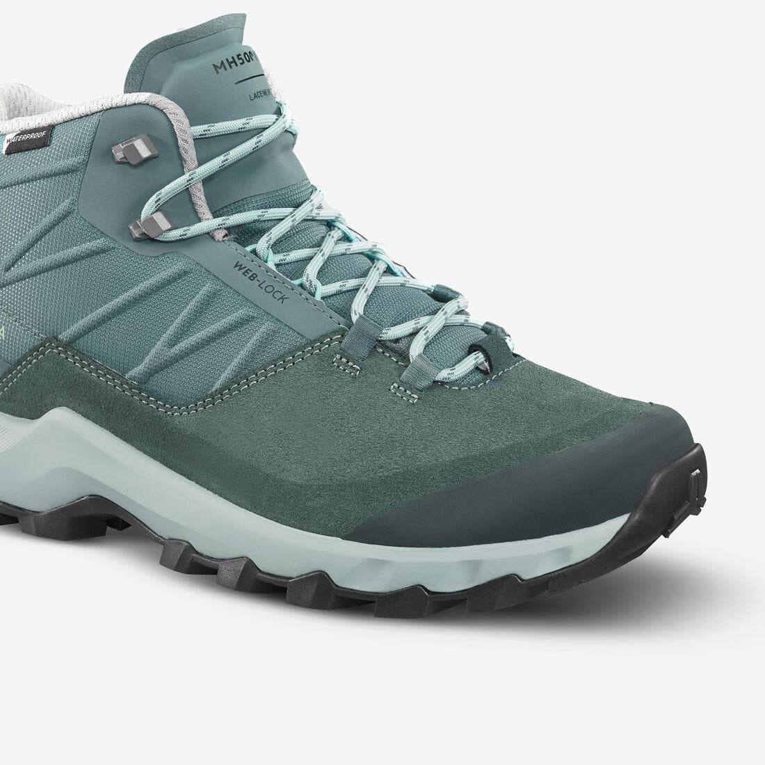 Chaussures imperméables de randonnée montagne - mh500 mid - femme