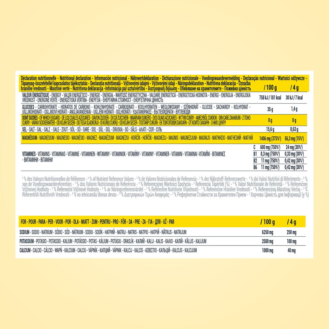 BOISSON SPORT ÉLECTROLYTES SANS SUCRE TABLETTES EFFERVESCENTES CITRON 40X4GR