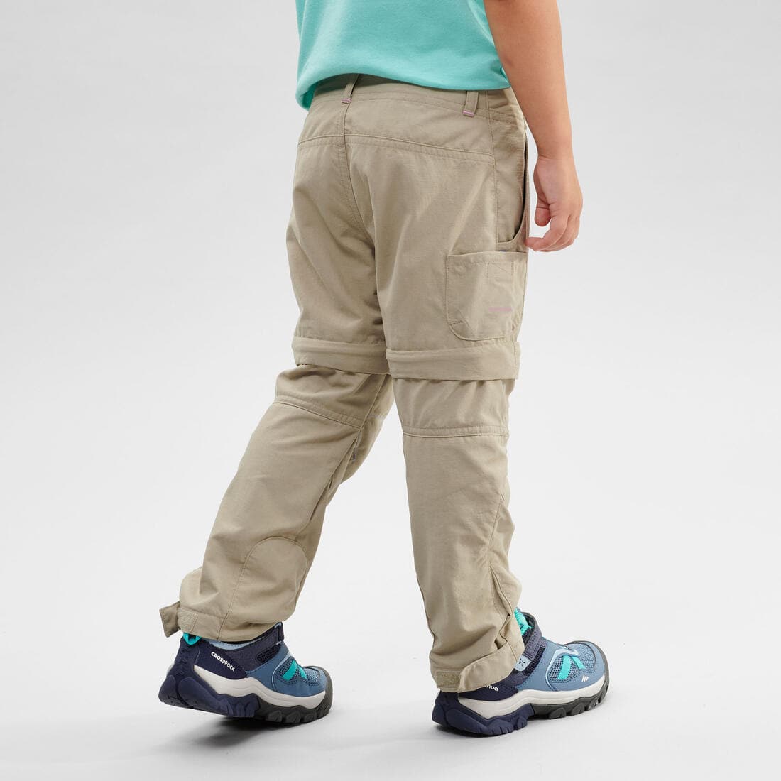 Pantalon de randonnée modulable - MH500 gris/bleu- enfant 2-6 ANS