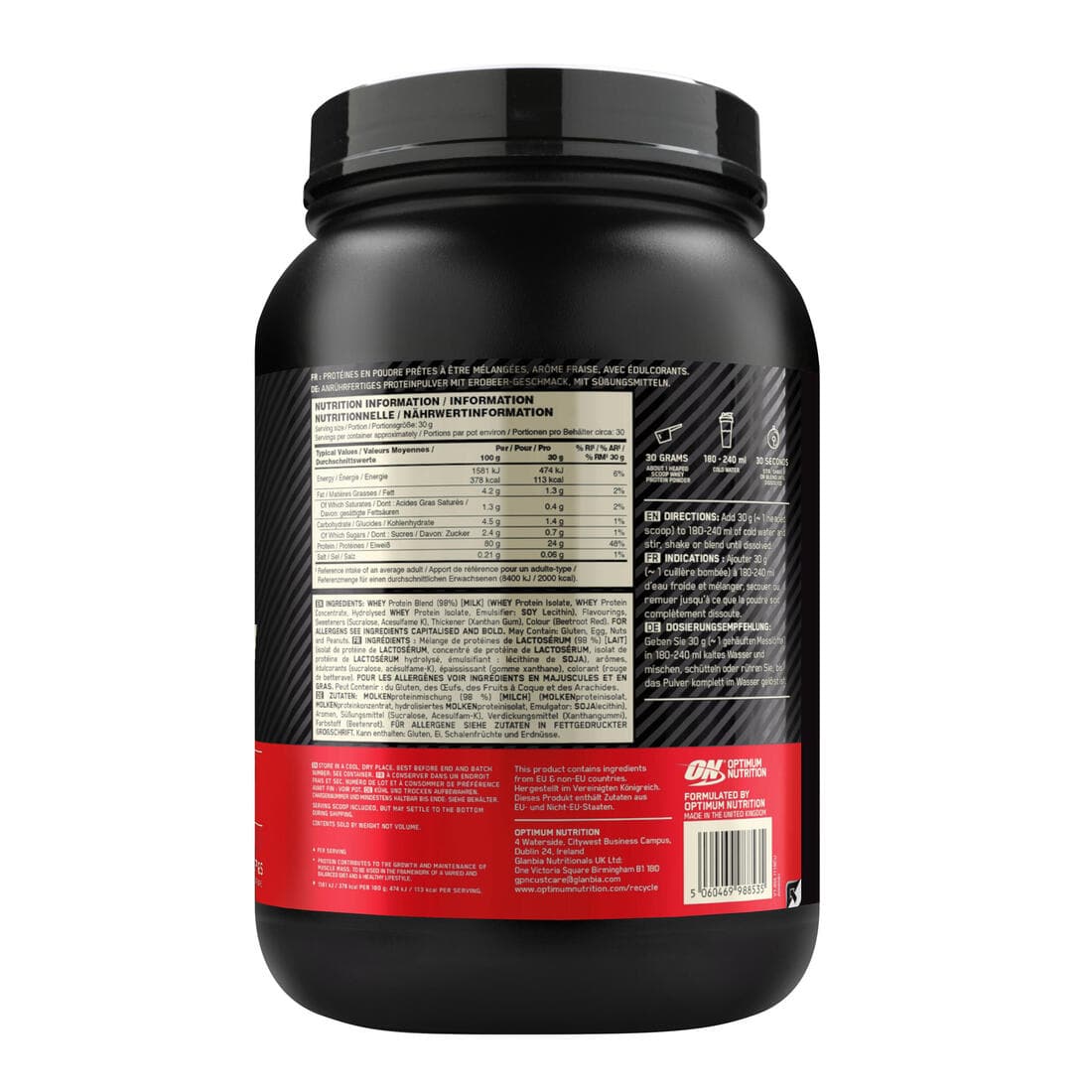 Proteine whey gold standard fraise 908gr