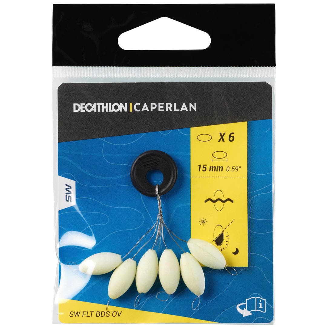 Perle flottante de pêche en surfcasting ovale 12mm