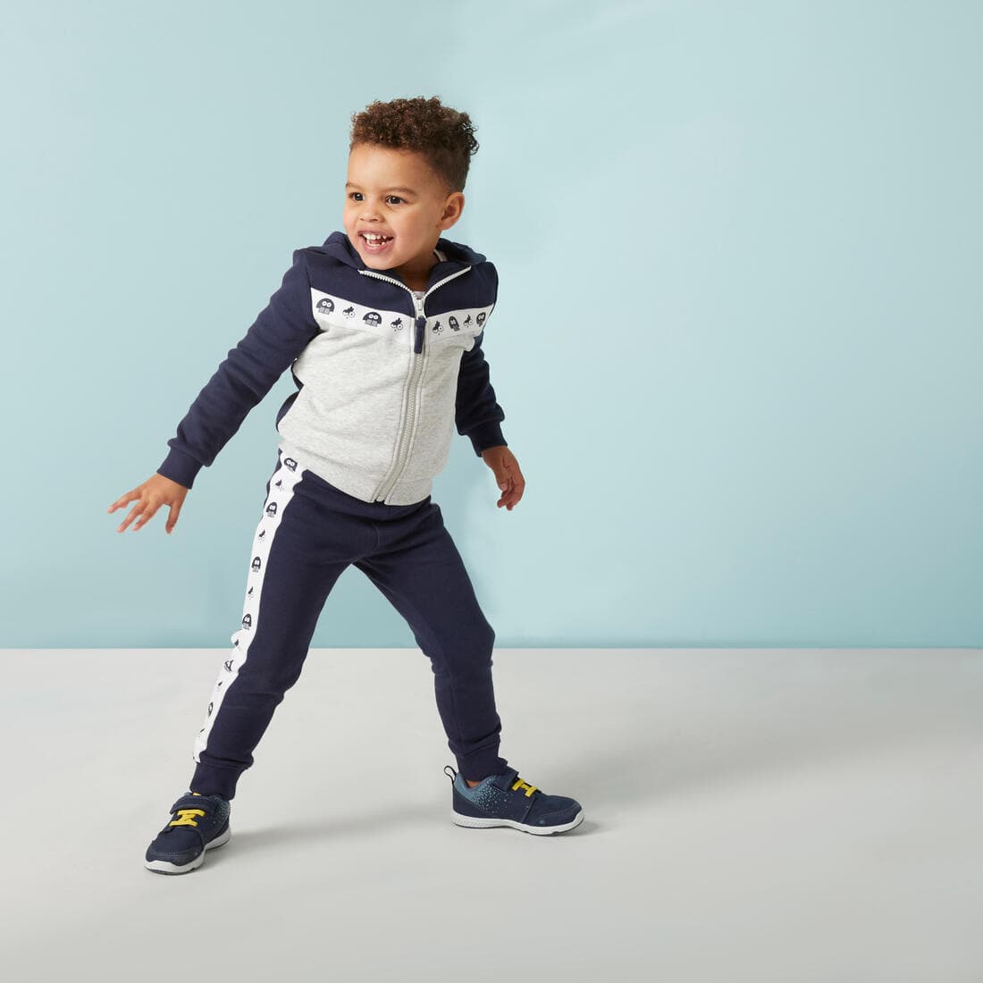 Pantalon de jogging chaud bébé- basique bleu avec motifs